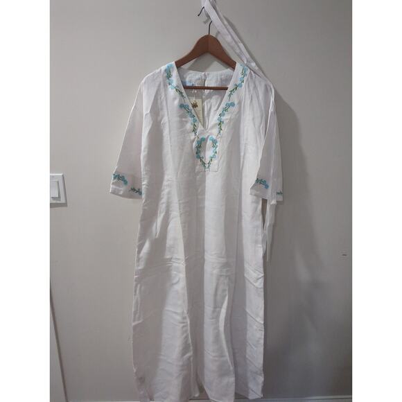 Fanm Mon x Andie Kepez Kaftan Linen Maxi Dress NWT - Picture 4 of 11